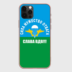 Чехол для iPhone 12 Pro Max Слава ВДВ!, цвет: 3D-светло-розовый