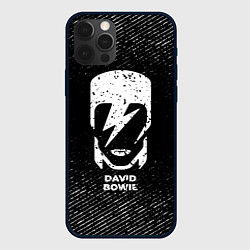 Чехол для iPhone 12 Pro Max David Bowie с потертостями на темном фоне, цвет: 3D-черный