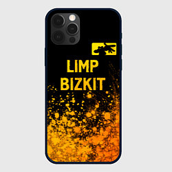 Чехол для iPhone 12 Pro Max Limp Bizkit - gold gradient: символ сверху, цвет: 3D-черный