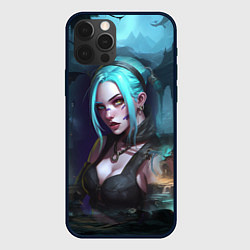 Чехол для iPhone 12 Pro Max Jinx art fantasy, цвет: 3D-черный