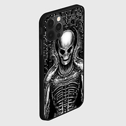 Чехол для iPhone 12 Pro Max Скелет пришельца, цвет: 3D-черный — фото 2