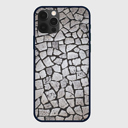 Чехол для iPhone 12 Pro Max Каменный серый паттерн, цвет: 3D-черный