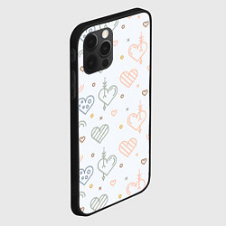 Чехол для iPhone 12 Pro Max Lovely hearts, цвет: 3D-черный — фото 2