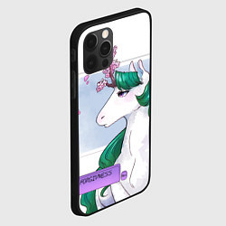Чехол для iPhone 12 Pro Max Весенний единорог с цветущей сакурой арт, цвет: 3D-черный — фото 2