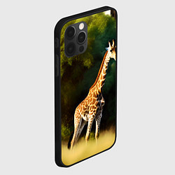 Чехол для iPhone 12 Pro Max Жираф на фоне деревьев, цвет: 3D-черный — фото 2