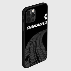 Чехол для iPhone 12 Pro Max Renault speed на темном фоне со следами шин: симво, цвет: 3D-черный — фото 2