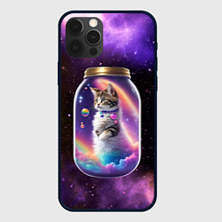 Чехол для iPhone 12 Pro Max Котик в звездном небе, цвет: 3D-черный