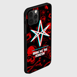 Чехол для iPhone 12 Pro Max Bring Me the Horizon rock glitch, цвет: 3D-черный — фото 2