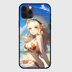 Чехол iPhone 12 Pro Max Девушка сидит на пляже