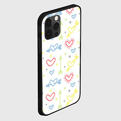 Чехол для iPhone 12 Pro Max Color hearts, цвет: 3D-черный — фото 2