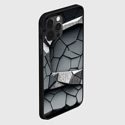 Чехол для iPhone 12 Pro Max Каменная конструкция паттерн, цвет: 3D-черный — фото 2