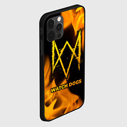 Чехол для iPhone 12 Pro Max Watch Dogs - gold gradient, цвет: 3D-черный — фото 2