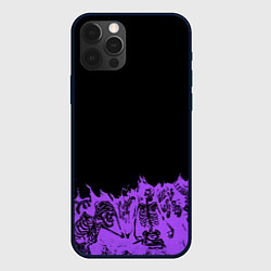 Чехол для iPhone 12 Pro Max Скелеты в неоновом огне, цвет: 3D-черный