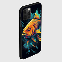 Чехол для iPhone 12 Pro Max Золотая рыбка: арт нейросети, цвет: 3D-черный — фото 2