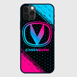 Чехол для iPhone 12 Pro Max Changan - neon gradient, цвет: 3D-черный