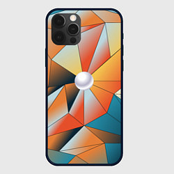 Чехол для iPhone 12 Pro Max Жемчужина - градиент из полигональных треугольнико, цвет: 3D-черный