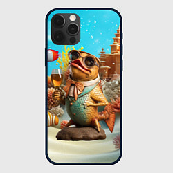 Чехол для iPhone 12 Pro Max Карп с пивом, цвет: 3D-черный