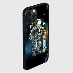 Чехол для iPhone 12 Pro Max Космонавт-скейтбордист, цвет: 3D-черный — фото 2