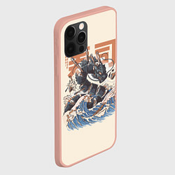 Чехол для iPhone 12 Pro Max Суши дракон с иероглифами в японском стиле, цвет: 3D-светло-розовый — фото 2
