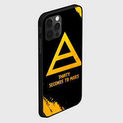 Чехол для iPhone 12 Pro Max Thirty Seconds to Mars - gold gradient, цвет: 3D-черный — фото 2