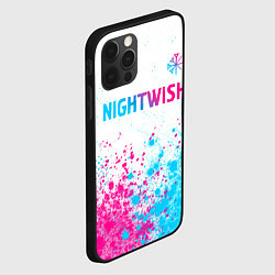 Чехол для iPhone 12 Pro Max Nightwish neon gradient style: символ сверху, цвет: 3D-черный — фото 2