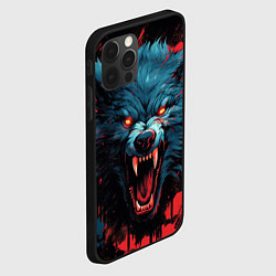 Чехол для iPhone 12 Pro Max Wolf black red, цвет: 3D-черный — фото 2