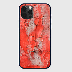Чехол для iPhone 12 Pro Max Красные и серые трещины, цвет: 3D-черный