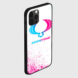 Чехол для iPhone 12 Pro Max SsangYong neon gradient style, цвет: 3D-черный — фото 2