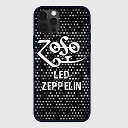 Чехол для iPhone 12 Pro Max Led Zeppelin glitch на темном фоне, цвет: 3D-черный