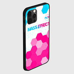 Чехол для iPhone 12 Pro Max Mass Effect neon gradient style: символ сверху, цвет: 3D-черный — фото 2