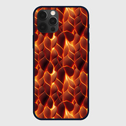 Чехол для iPhone 12 Pro Max Огненная мозаичная текстура, цвет: 3D-черный