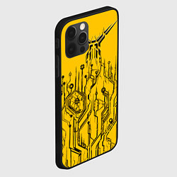 Чехол для iPhone 12 Pro Max Киберпанк Yellow-Black, цвет: 3D-черный — фото 2