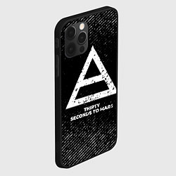 Чехол для iPhone 12 Pro Max Thirty Seconds to Mars с потертостями на темном фо, цвет: 3D-черный — фото 2