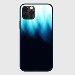 Чехол iPhone 12 Pro Max Синее пламя огня на черном