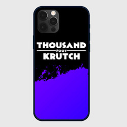Чехол для iPhone 12 Pro Max Thousand Foot Krutch purple grunge, цвет: 3D-черный