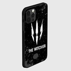 Чехол для iPhone 12 Pro Max The Witcher glitch на темном фоне, цвет: 3D-черный — фото 2