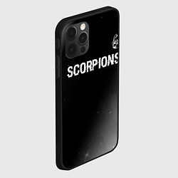 Чехол для iPhone 12 Pro Max Scorpions glitch на темном фоне: символ сверху, цвет: 3D-черный — фото 2