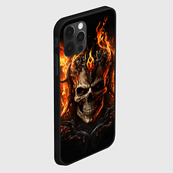 Чехол для iPhone 12 Pro Max Лучший огненный череп, цвет: 3D-черный — фото 2