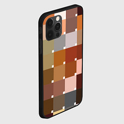 Чехол для iPhone 12 Pro Max Brown squares, цвет: 3D-черный — фото 2