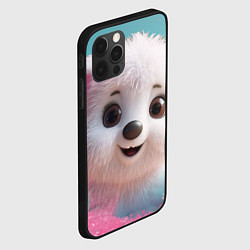Чехол для iPhone 12 Pro Max Белый пушистый медвежонок, цвет: 3D-черный — фото 2