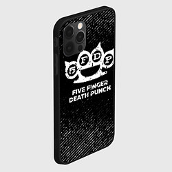 Чехол для iPhone 12 Pro Max Five Finger Death Punch с потертостями на темном ф, цвет: 3D-черный — фото 2