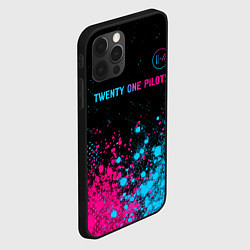 Чехол для iPhone 12 Pro Max Twenty One Pilots - neon gradient: символ сверху, цвет: 3D-черный — фото 2