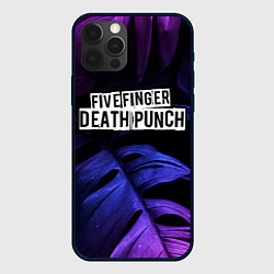 Чехол для iPhone 12 Pro Max Five Finger Death Punch neon monstera, цвет: 3D-черный