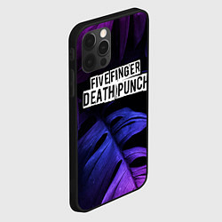 Чехол для iPhone 12 Pro Max Five Finger Death Punch neon monstera, цвет: 3D-черный — фото 2