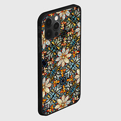 Чехол для iPhone 12 Pro Max Витражная мозайка, цвет: 3D-черный — фото 2