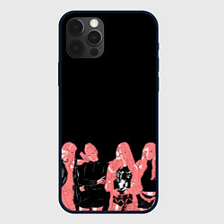 Чехол для iPhone 12 Pro Max Black pink на черном, цвет: 3D-черный