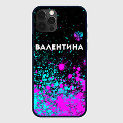 Чехол iPhone 12 Pro Max Валентина и неоновый герб России: символ сверху