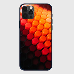 Чехол для iPhone 12 Pro Max Hexagon orange, цвет: 3D-черный