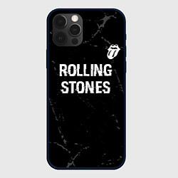 Чехол для iPhone 12 Pro Max Rolling Stones glitch на темном фоне: символ сверх, цвет: 3D-черный