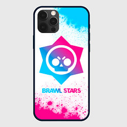 Чехол для iPhone 12 Pro Max Brawl Stars neon gradient style, цвет: 3D-черный